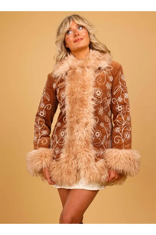 The Chain - Penny Embroidered Fur Collar - Coat