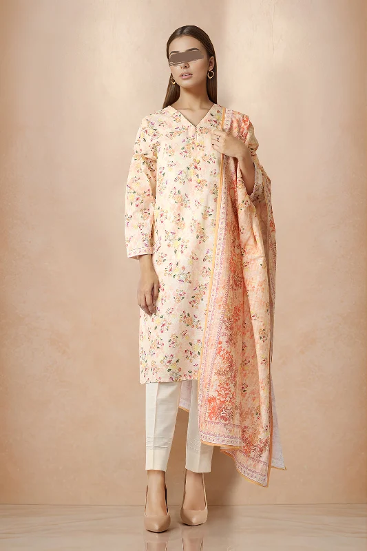 Printed Khaddar Stitched 3 Piece