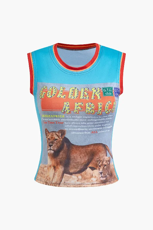 Lion Print Tank Top