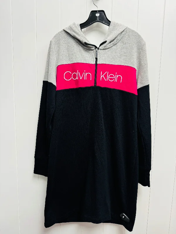 Dress Casual Short By Calvin Klein In Black & Red, Size: M