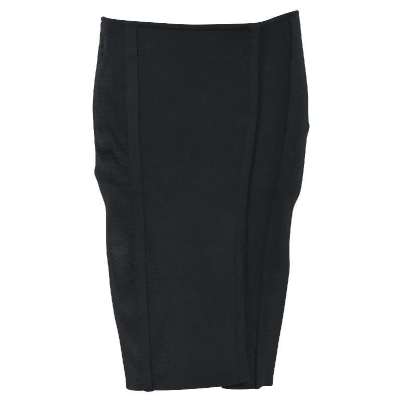 Herve Leger Pencil Skirt in Black Polyester