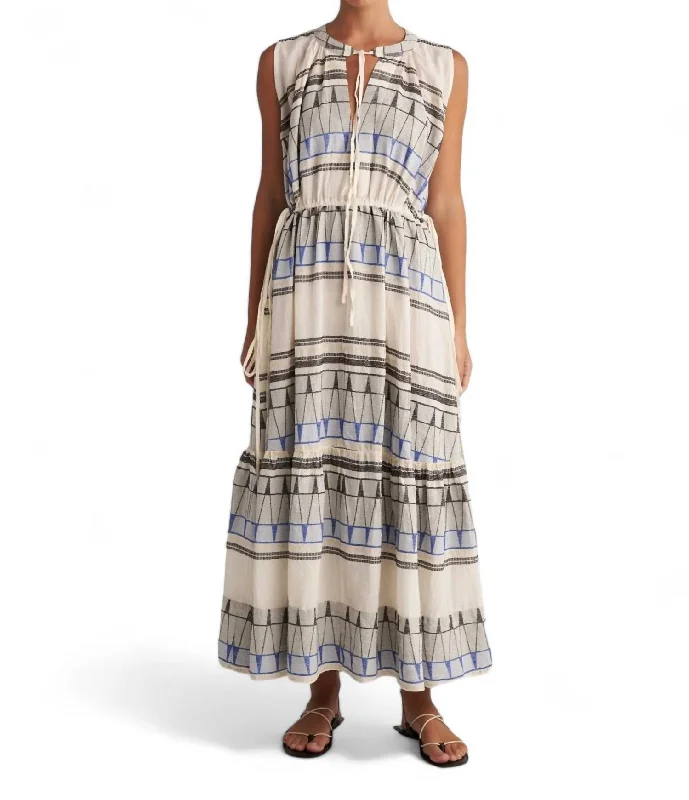 Kyklades Maxi Dress In Blue