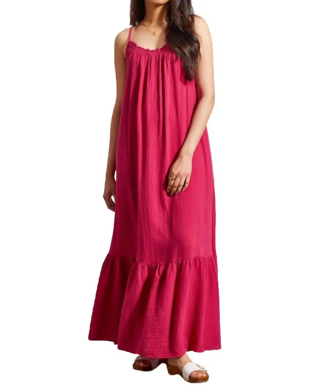 Maxi Dress With Frill In Daiquiri