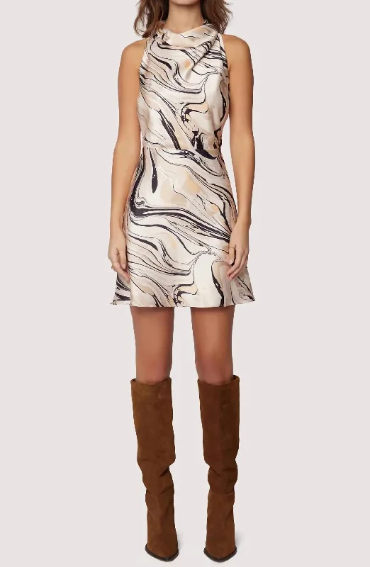 Opulence Mini Dress In Cream Multi