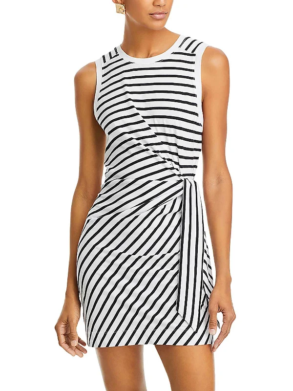 Womens Jersey Striped Mini Dress