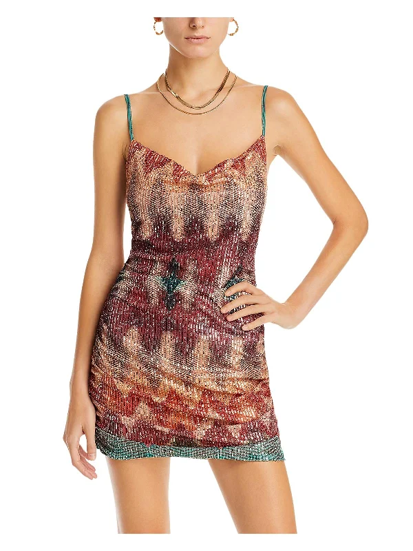 Womens Sequined Mini Mini Dress