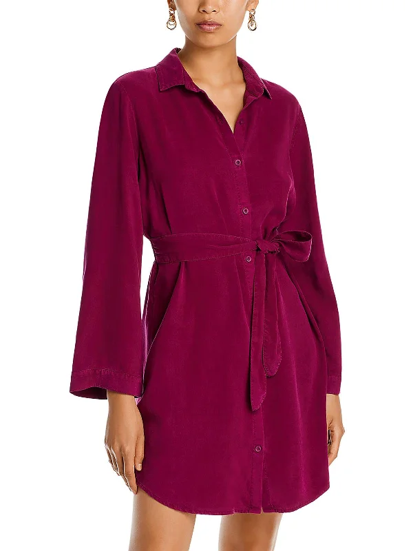 Womens Tencel Mini Shirtdress