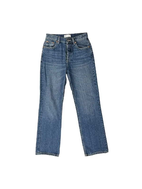 Jeans Boot Cut By Zara In Blue Denim, Size: 2