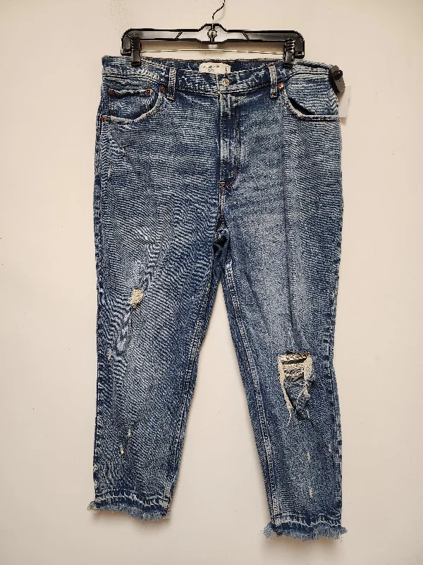 Jeans Straight By Abercrombie And Fitch In Blue Denim, Size: 16