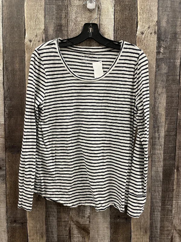 Top Long Sleeve By Loft In Striped Pattern, Size: L