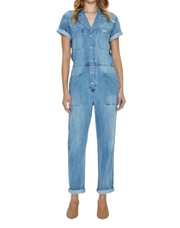 Grover Denim Jumpsuit In Blue Denim