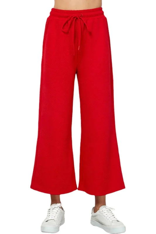 Hamptons Textured Cropped Wide Pants