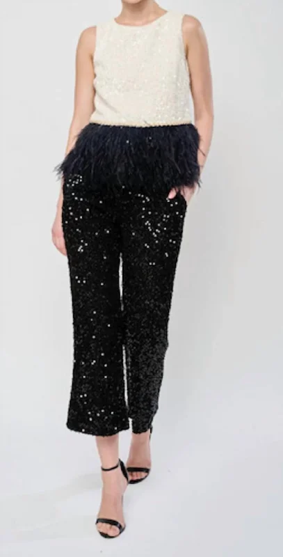 Kelsey Pant In Black Sequin