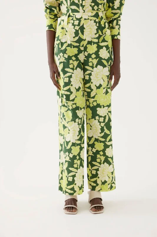 Reba Wide Leg Pants In Green