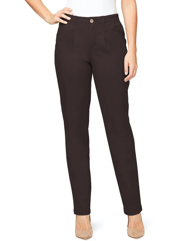 Womens High Rise Tapered Straight Leg Pants