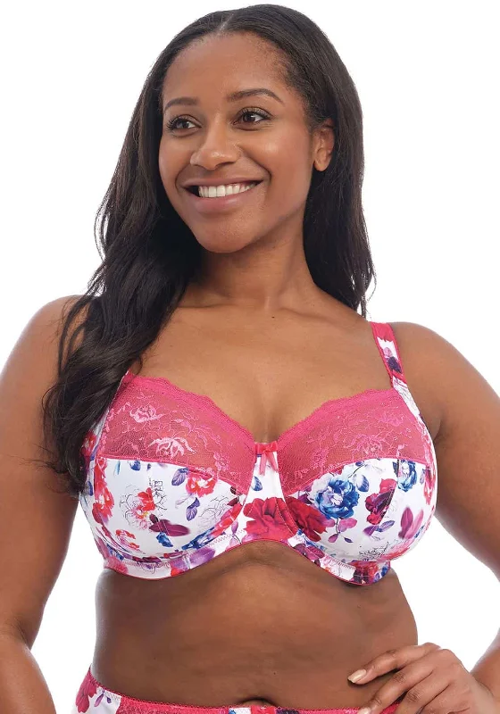 Elomi Morgan Floral Stretch Banded Bra, Pink Multi