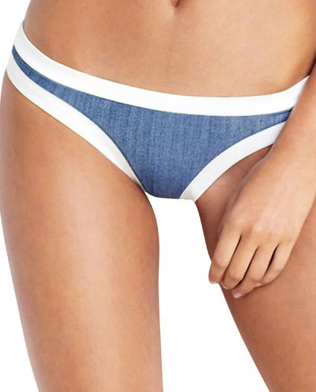 Women's Block Party Hipster Bikini Bottom In Sea Denim