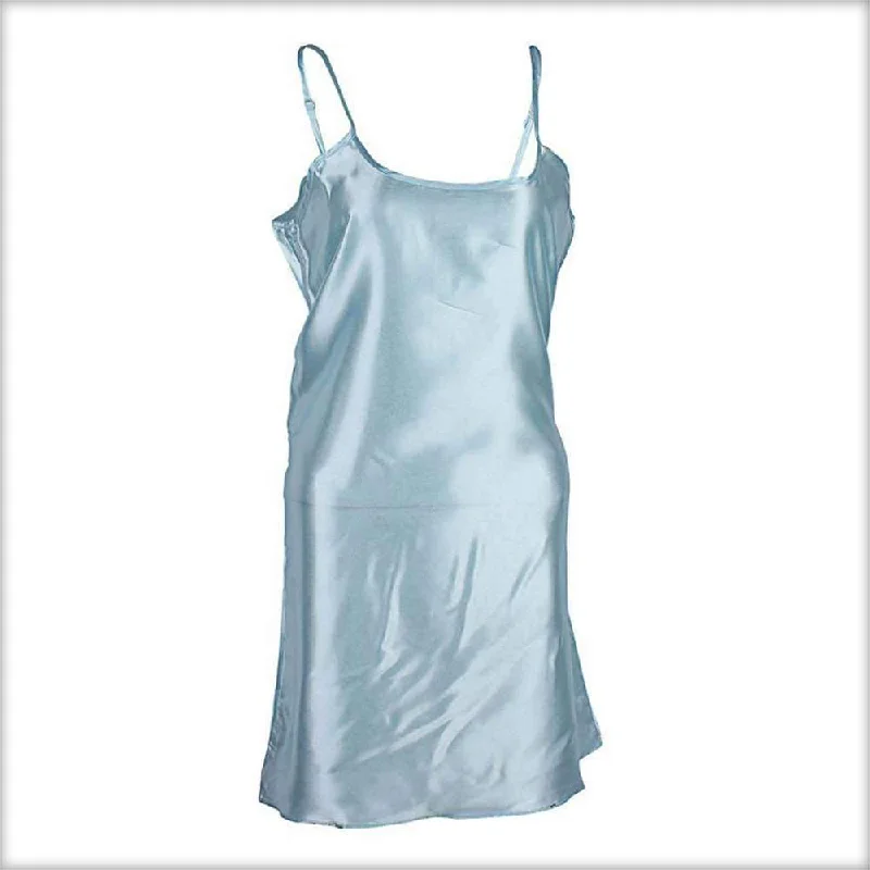 Grey Polyester Satin Chemise