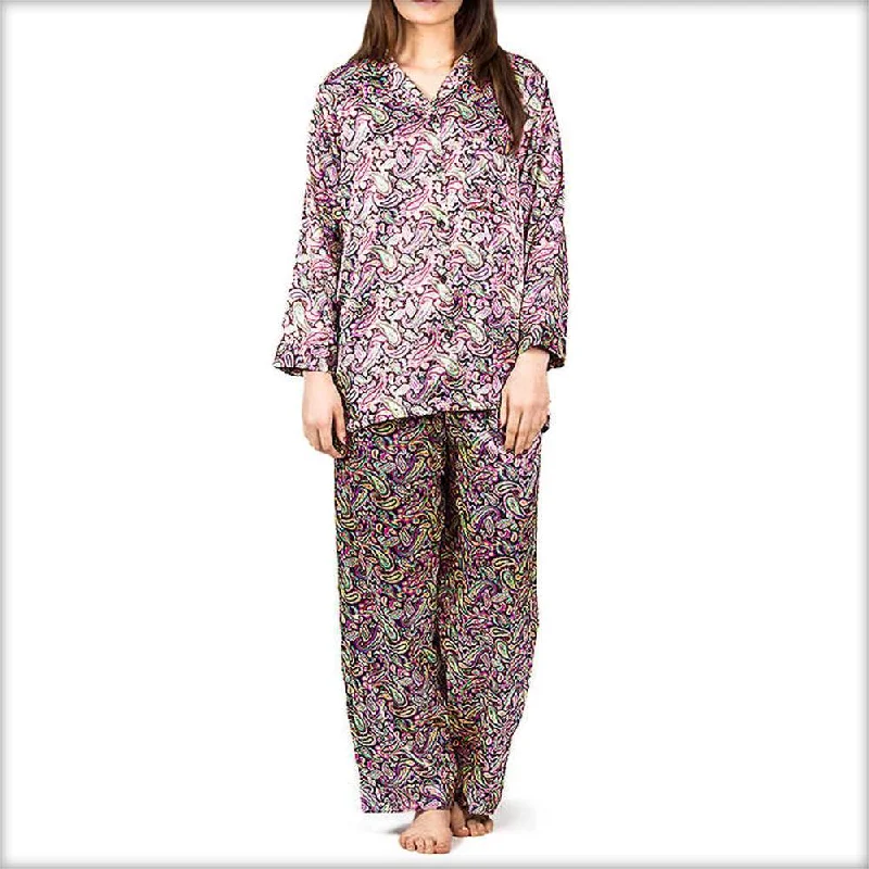 Purple Printed Pajama Set Nightwear