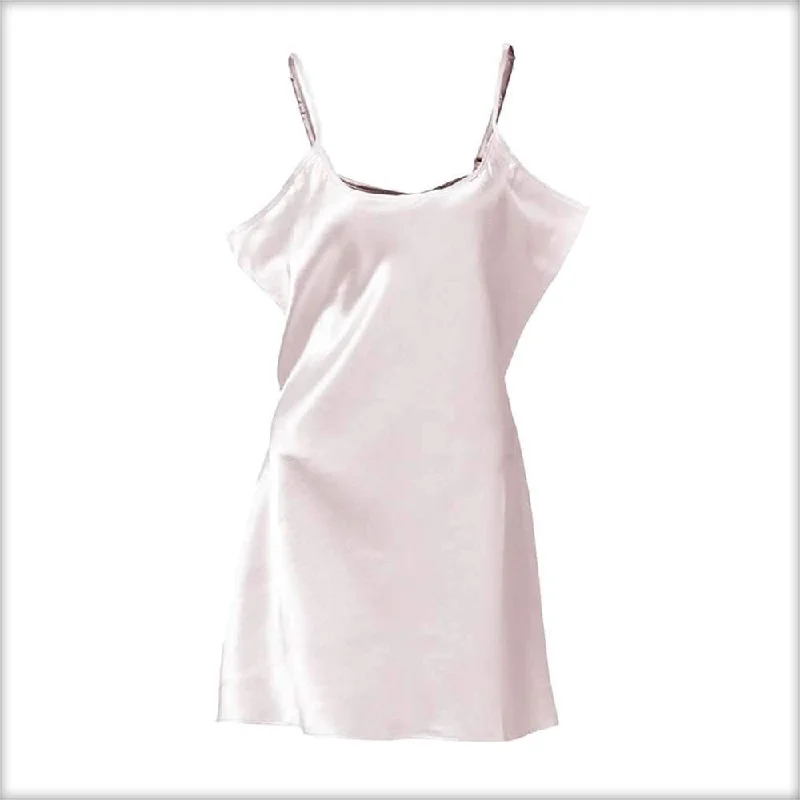 White Polyester Satin Chemise