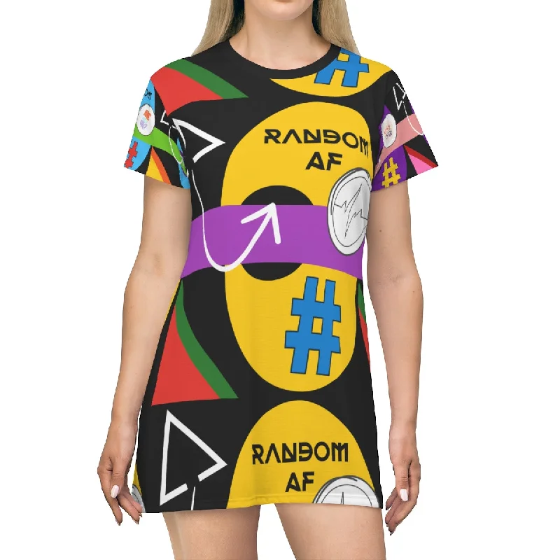 All Over Print T-Shirt Dress RANDOM AF 2