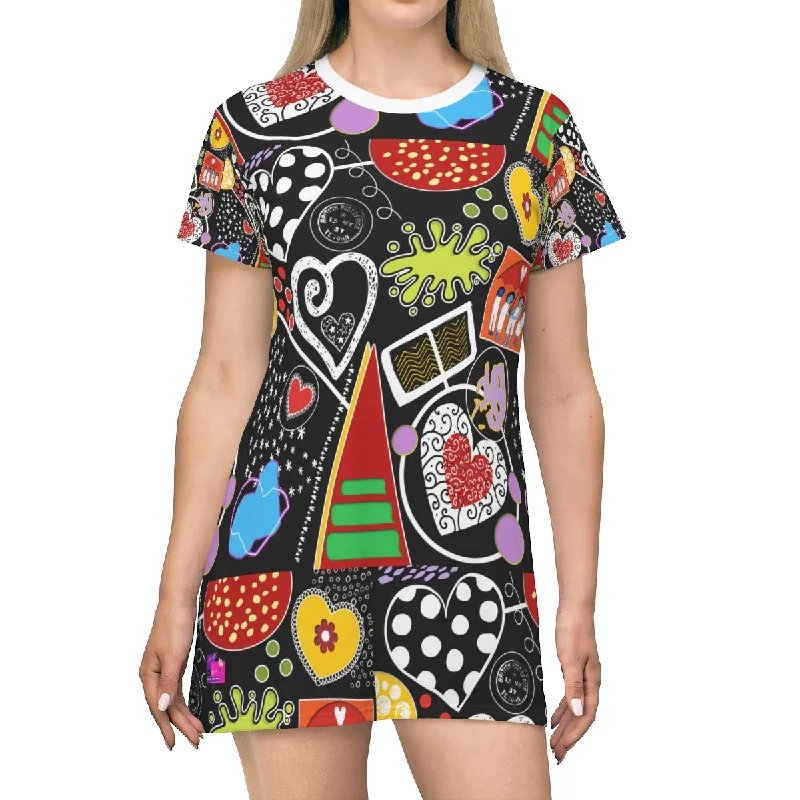 All Over Print T-Shirt Dress SPLAT