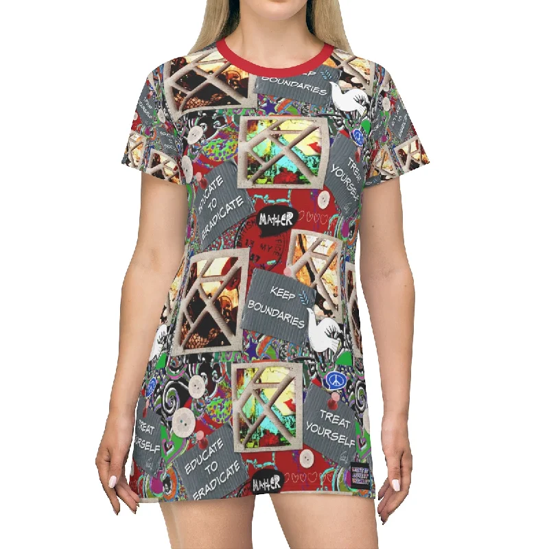 All Over Print T-Shirt Dress TIPS 4 LIFE