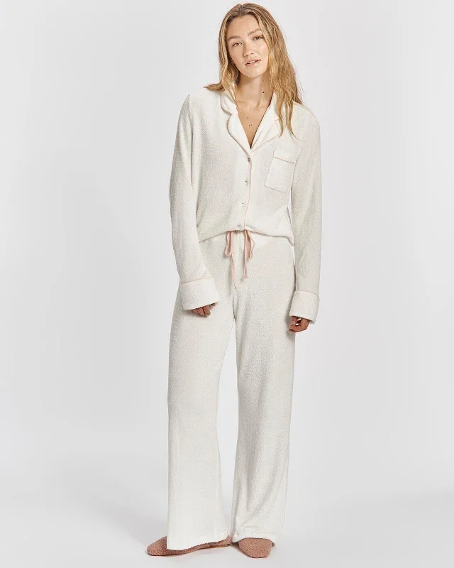 Flora Fuzzy Notch Collar PJ Set in Gardenia