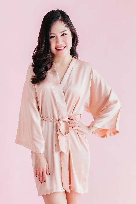 Classic Silk Robe (Blush Pink)