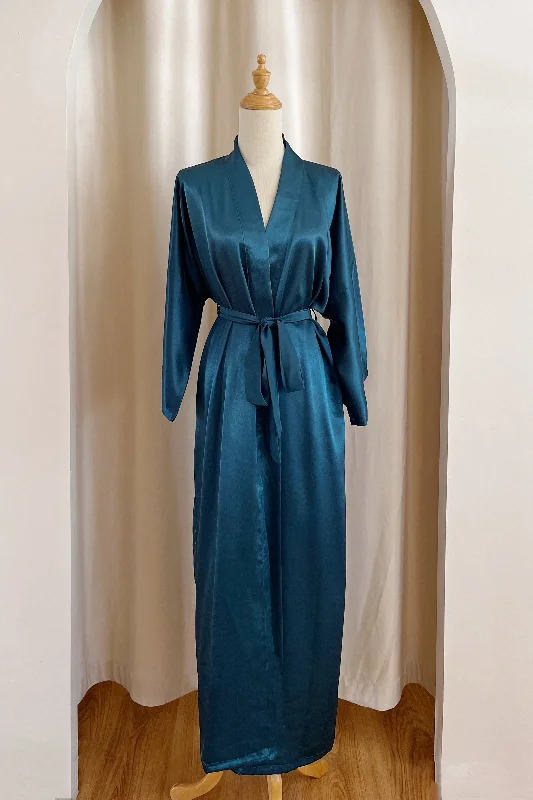 Maxi Silk Robe (Teal)